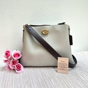 SOLD ~  Coach Willow Colorblock C2590 - Shoulder Bag- Dove Grey/Brown - $395